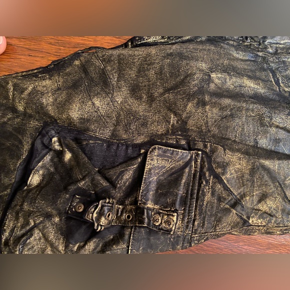 SOLD Gold Waxed Robin’s Jeans Buckle Denim Jeans - Picture 9 of 11